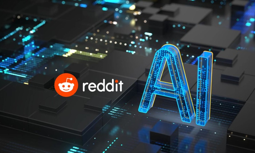 AI-visualisatie met digitale circuits, symbool voor de rol van AI en Reddit in SEO en B2B-marketingstrategieën